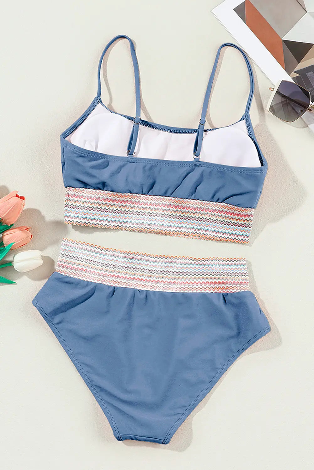Colorful Strap Wave Border Bikini Set | Zarnesh