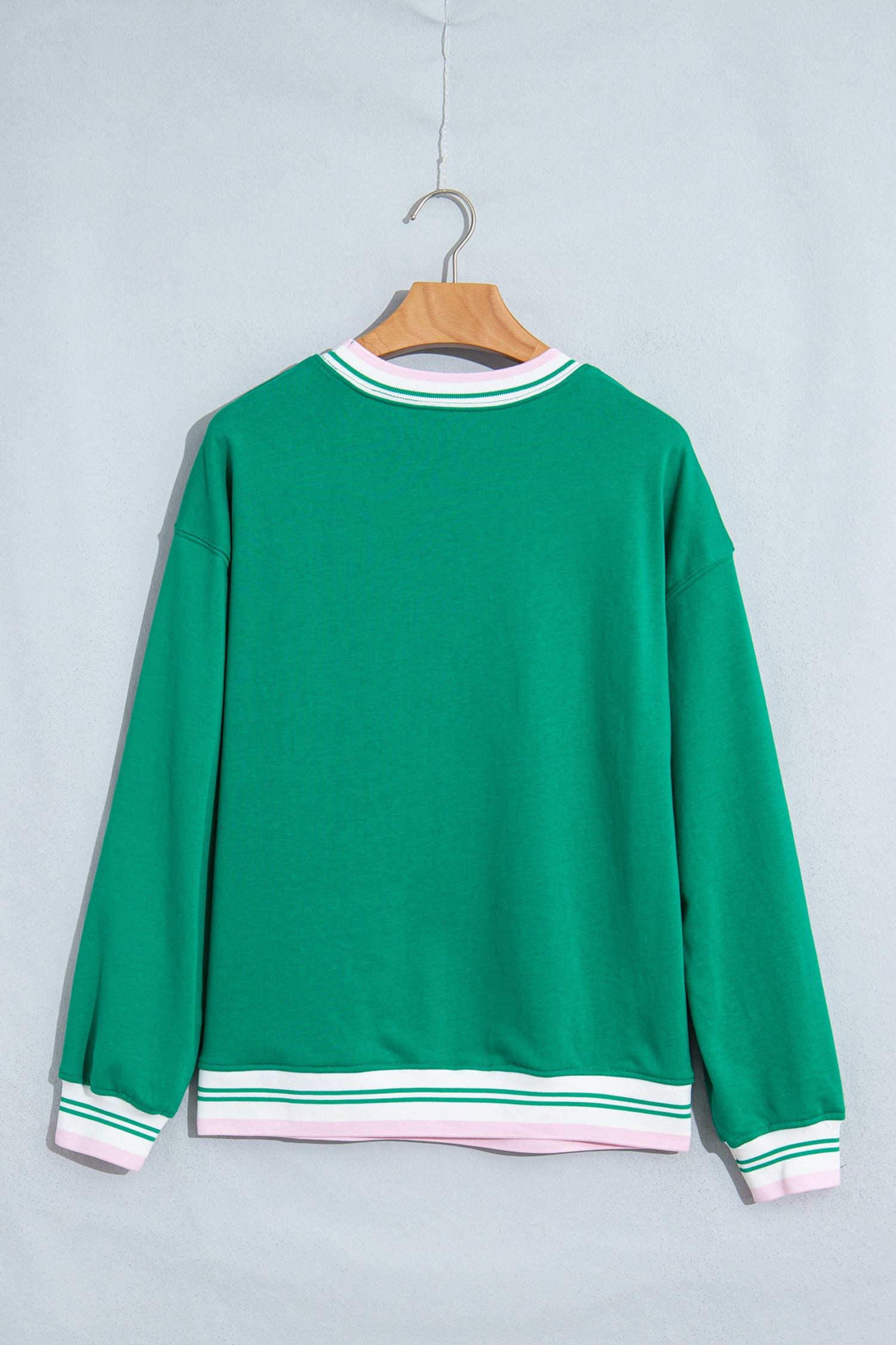 Contrast Women Striped Baggy Crewneck Pullover Sweatshirt | Zarnesh