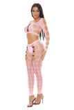 Crop Twisted Circle Net Top Leggings Set | Zarnesh