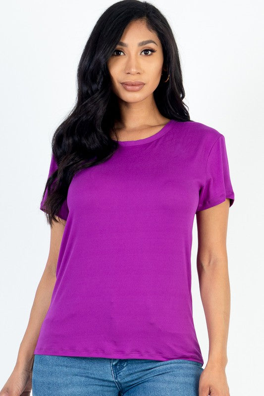 Women Flattering Fit Round Neck Short Sleeve T Shirt | Zarnes