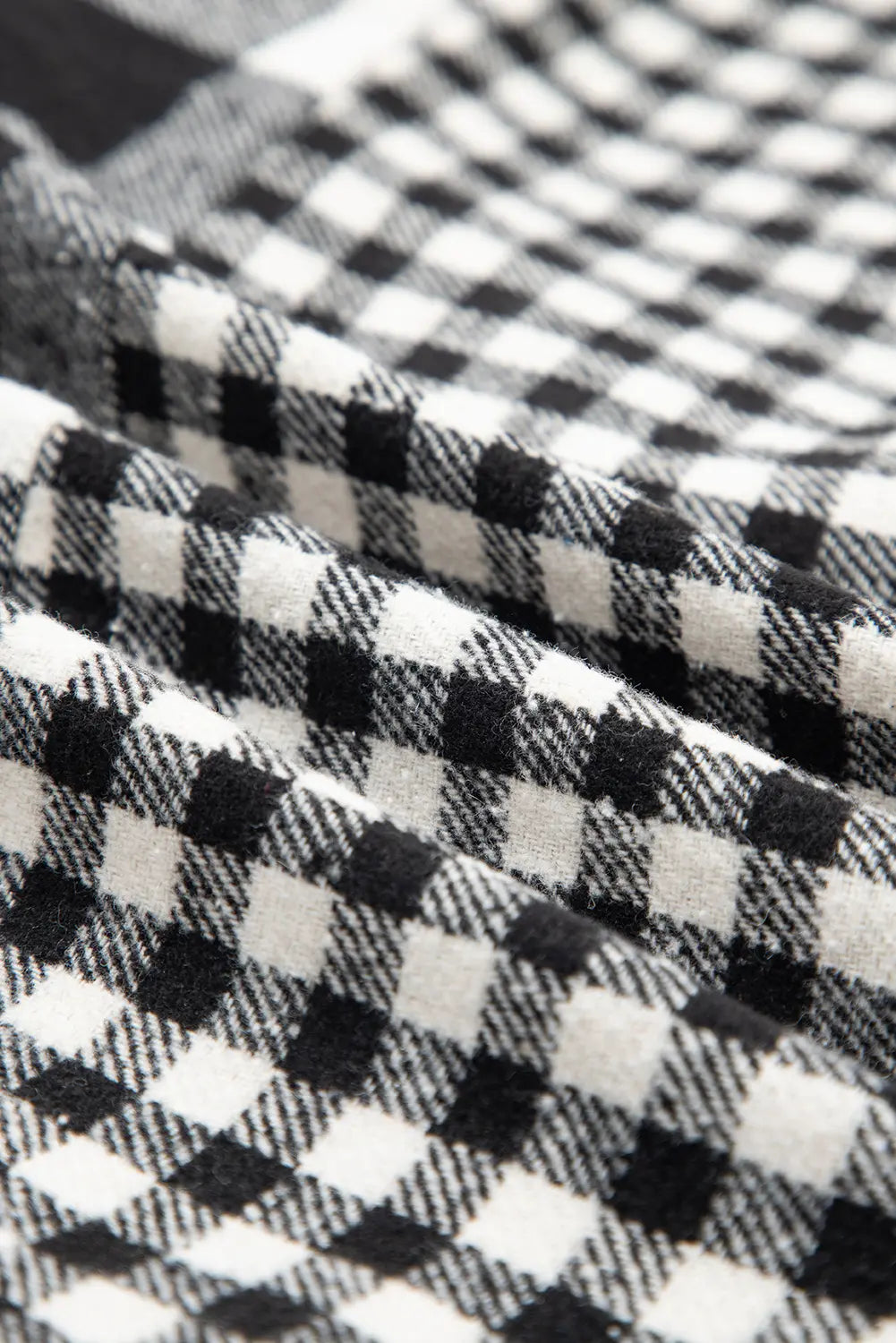 Close-up of black and white checkered fabric