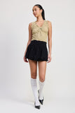 Women Premium Fabric Sleeveless Flattering Designed Ruffle Top Zarnesh