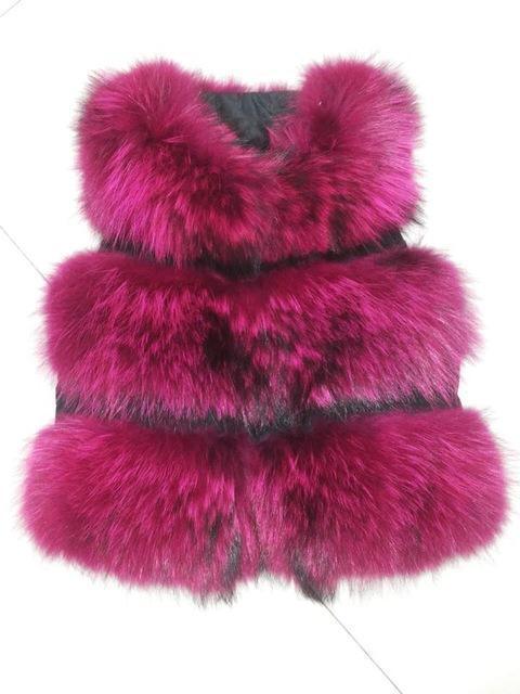 Pink fur vest on a white background