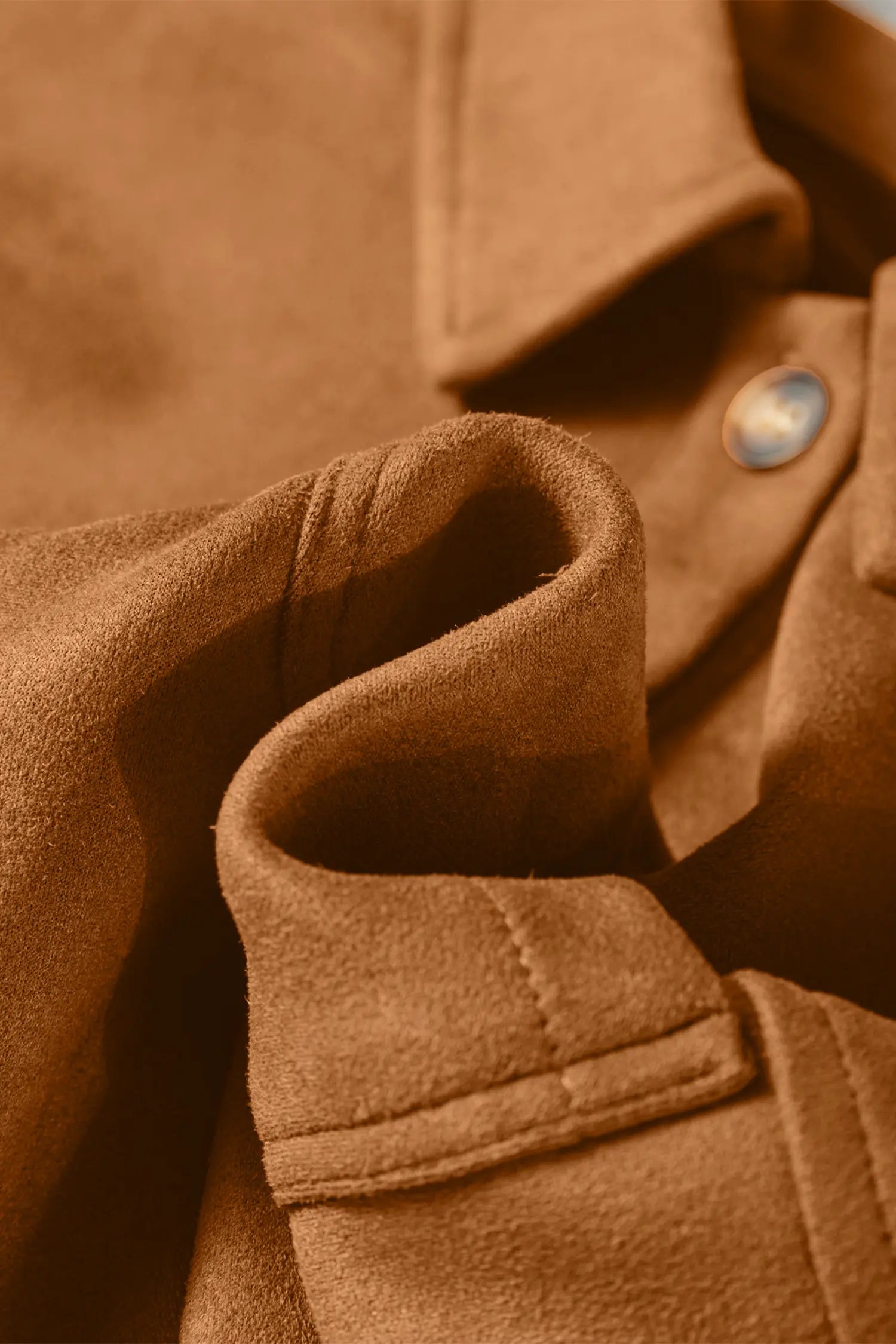 Faux Suede Laser Cut Hollowed Retro Shacket | Zarnesh