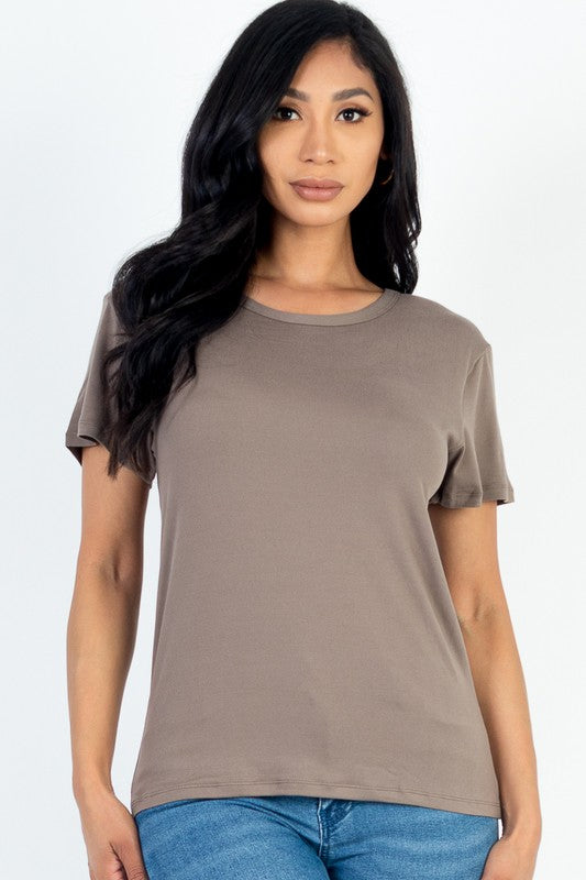 Women Flattering Fit Round Neck Short Sleeve T Shirt | Zarnes