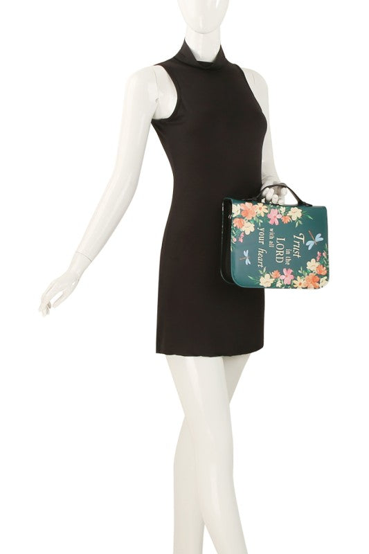 Flower Bible “Trust in the Lord” Bible Cover Handle Case Bag | Zarnesh