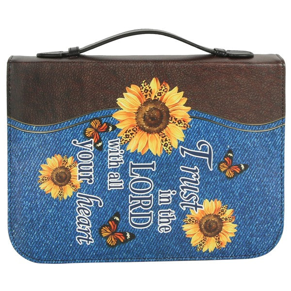 Flower Bible “Trust in the Lord” Bible Cover Handle Case Bag | Zarnesh