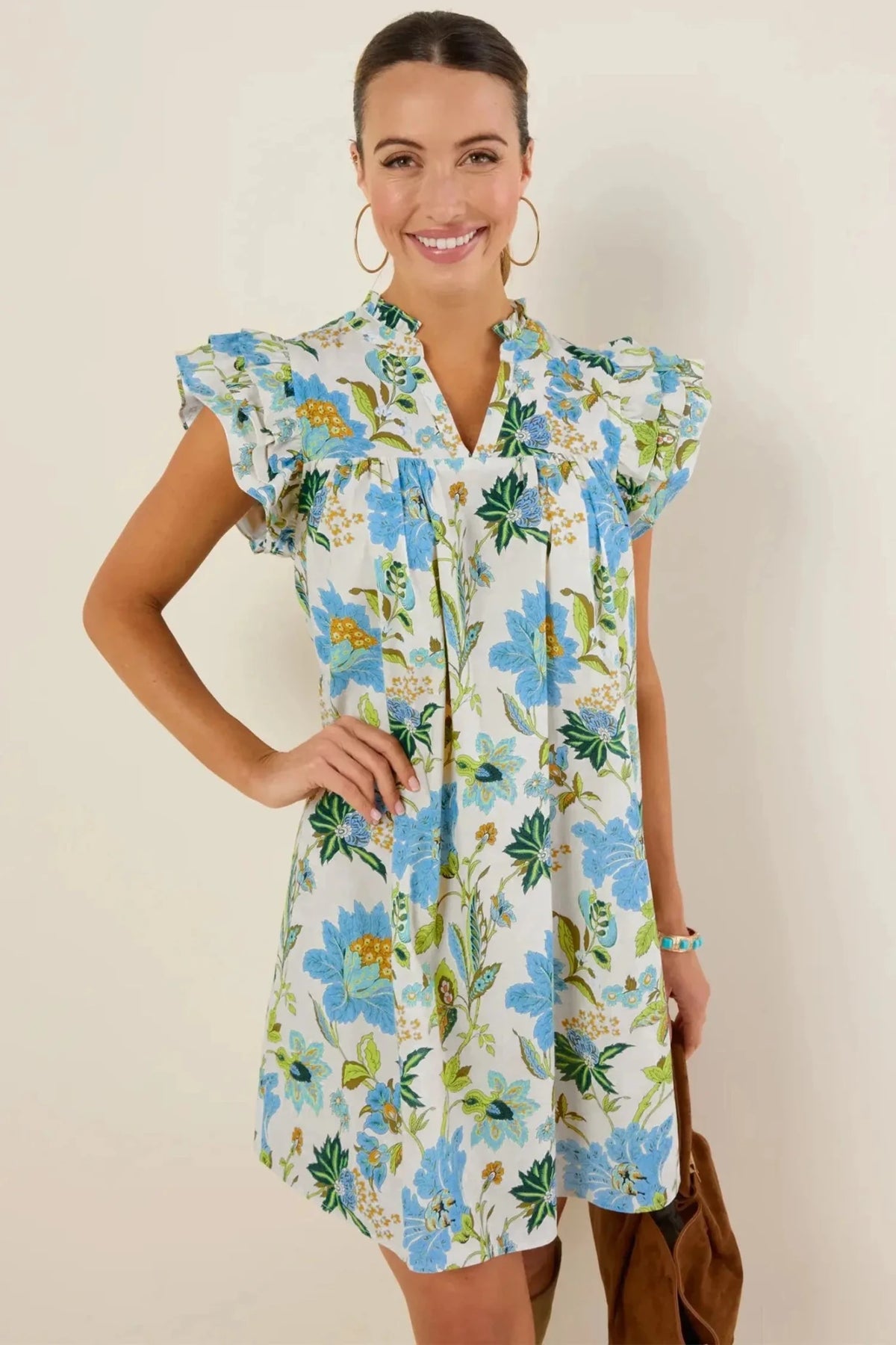Giuliana Floral Sleeve Shift Mini Dress | Zarnesh