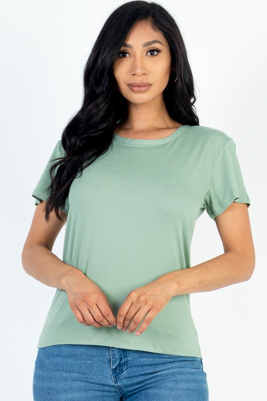Women Flattering Fit Round Neck Short Sleeve T Shirt | Zarnes