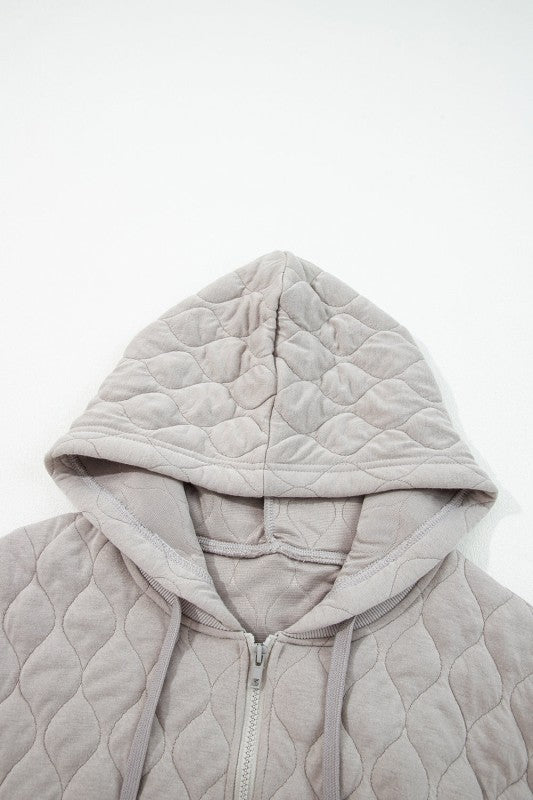 Women’s Quilted Plus Size Quarter Zip Pullover Hoodie | Zarnesh