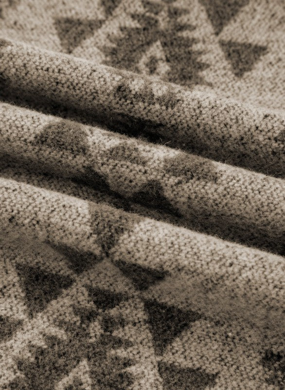 Women’s Western Aztec Print Hooded Colorblock Shacket | Zarnesh