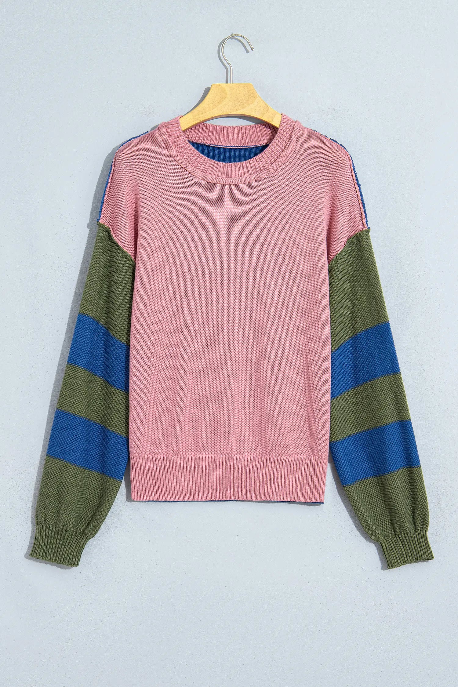 Striped Colorblock Patchwork Knit Pullover Sweater | Zarnesh