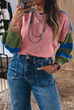 Striped Colorblock Patchwork Knit Pullover Sweater | Zarnesh