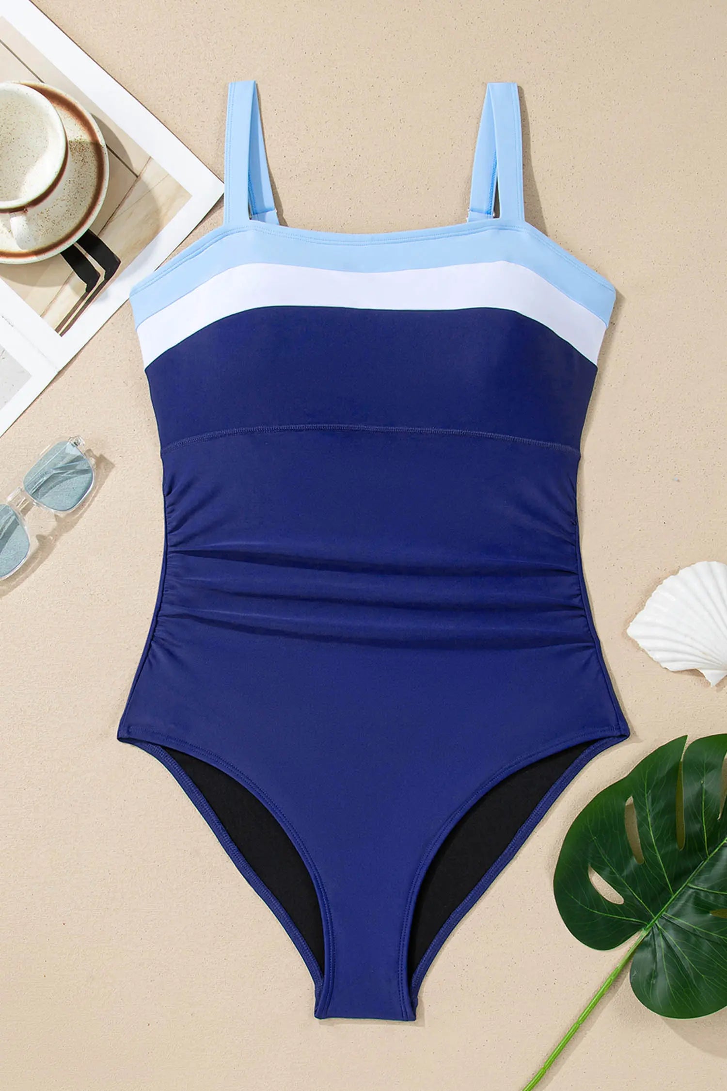 Colorblock Square Neck Adjustable Strap Swimsuit | Zarnesh