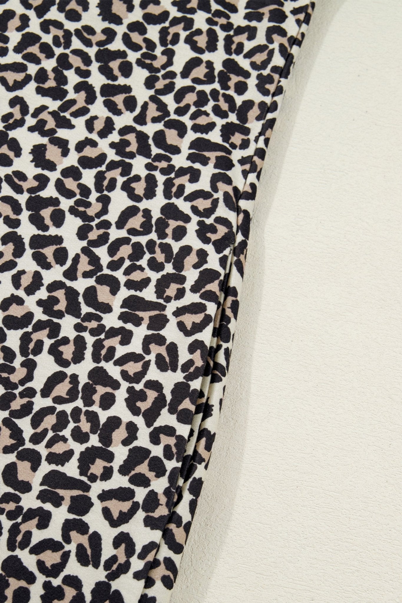 Half-Zip Neck Leopard Striped Trim Mini Dress