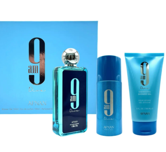 Men Afnan 9 AM Dive Three Piece Gift Set  Zarnesh