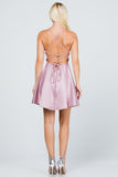 Women Crisscross Lace up Back Spaghetti Strap Prom Dress Zarnesh