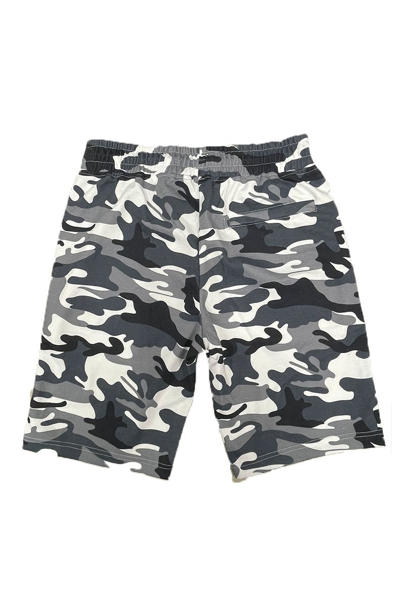 Men Plus Cotton Blend Elastic Waist with Drawstring Lounge Sweat Short Zarnesh
