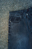 Men Cotton Denim Relaxed Belt Loops Wide Leg Baggy Fit Jeans Zarnesh