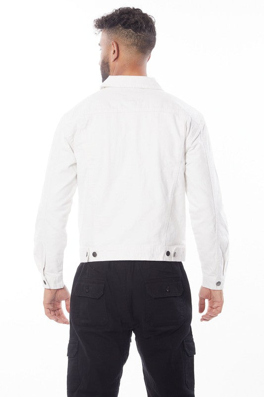 Men's White Denim Jacket | Zarnesh