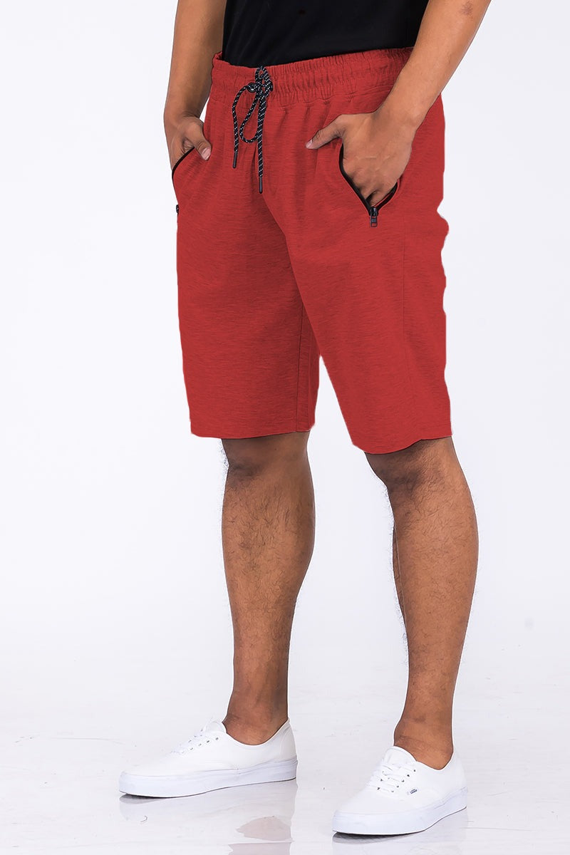 Men Plus Cotton Blend Elastic Waist with Drawstring Lounge Sweat Short Zarnesh