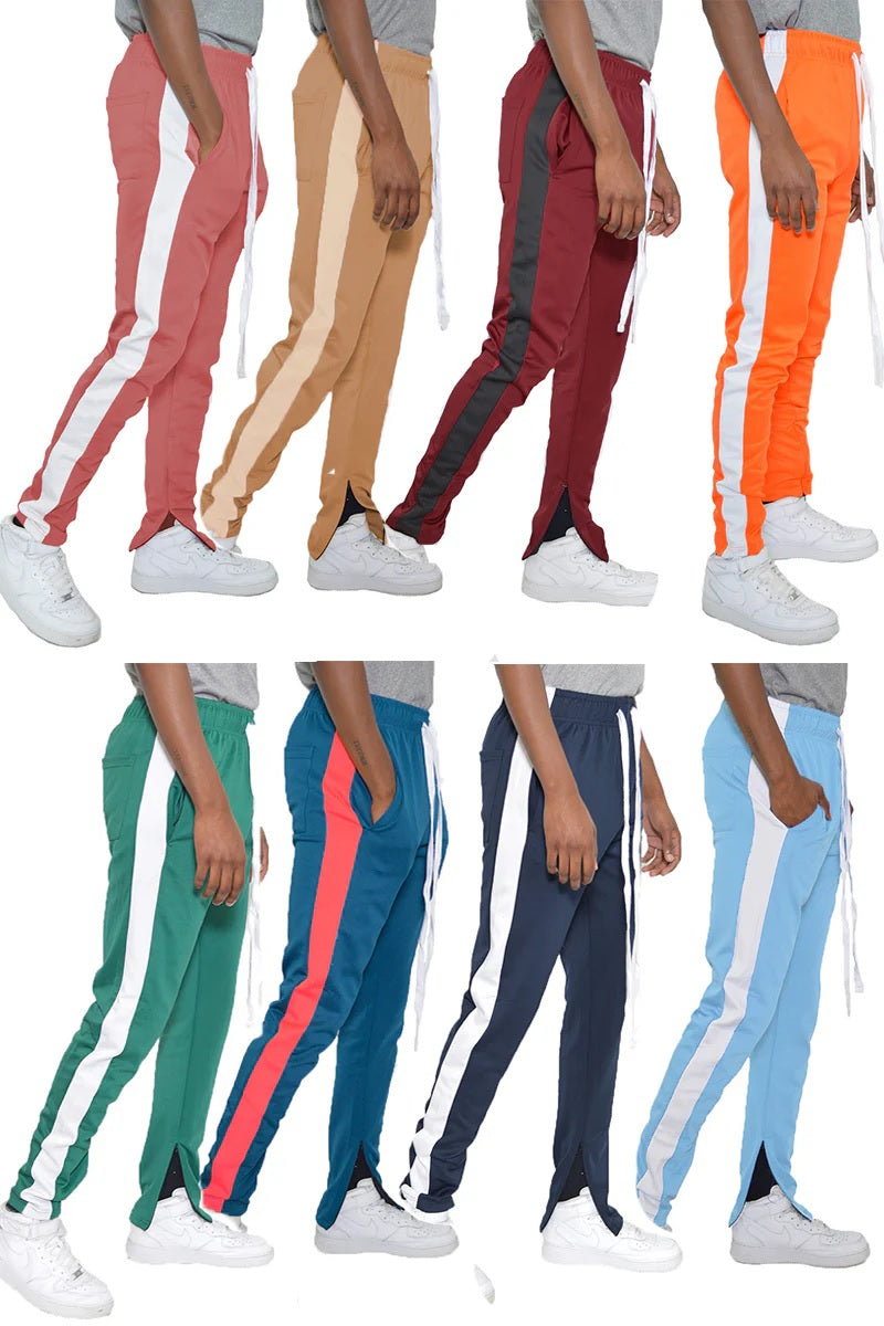 Men Single Stripe Ankle Zipper Track Pants | Zarnesh