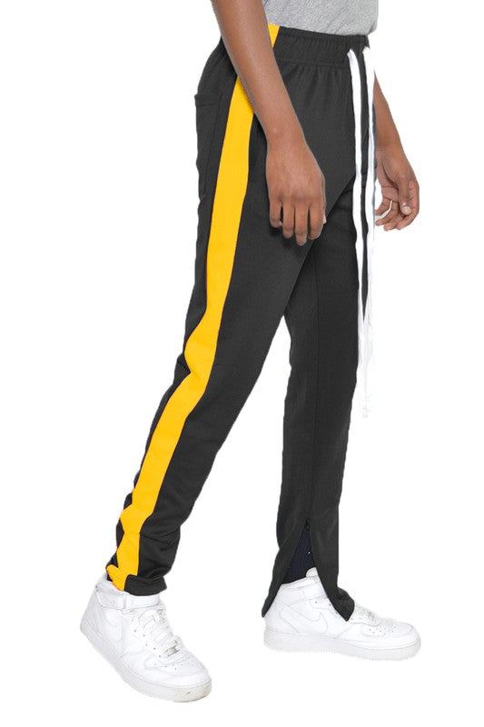 Men Single Stripe Ankle Zipper Track Pants | Zarnesh