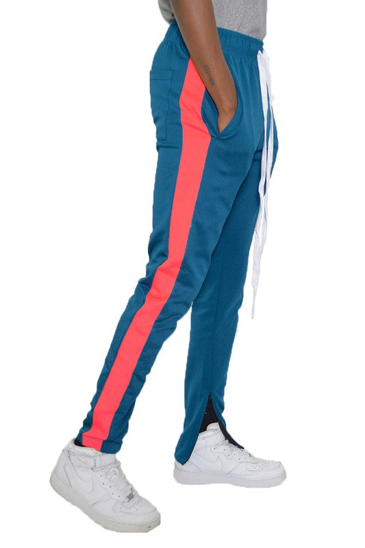 Men Single Stripe Ankle Zipper Track Pants | Zarnesh