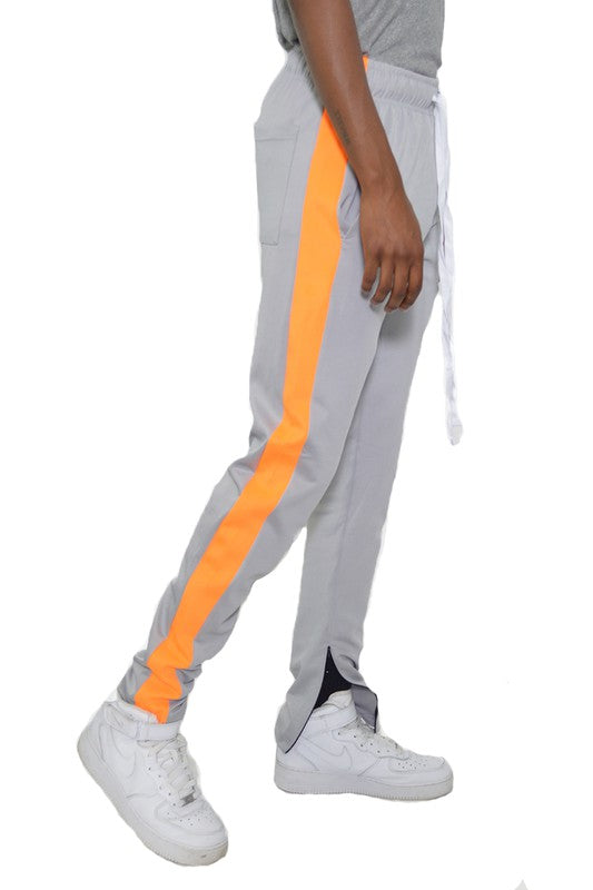Men Single Stripe Ankle Zipper Track Pants | Zarnesh