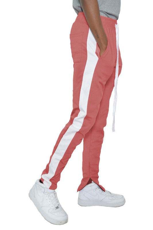 Men Single Stripe Ankle Zipper Track Pants | Zarnesh
