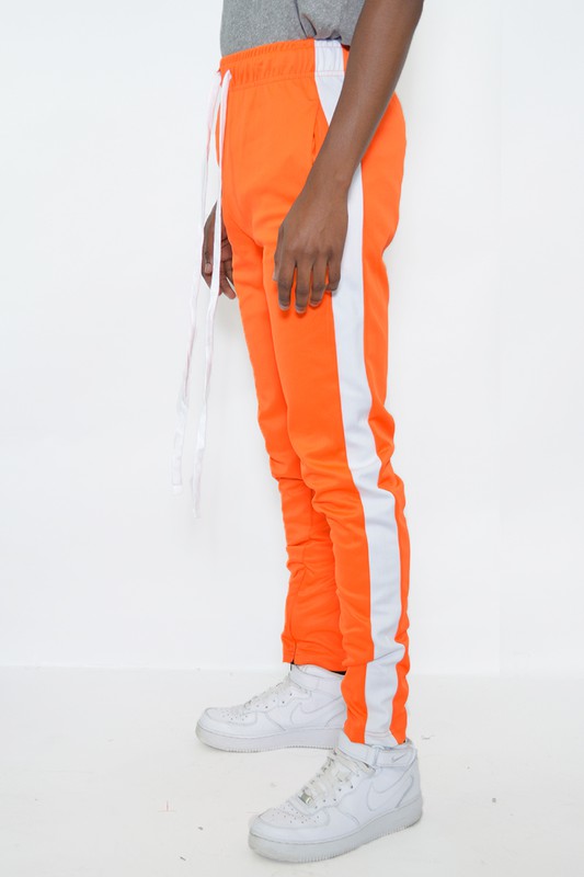 Men Slim Fit Single Stripe Track Pants | Zarnesh 