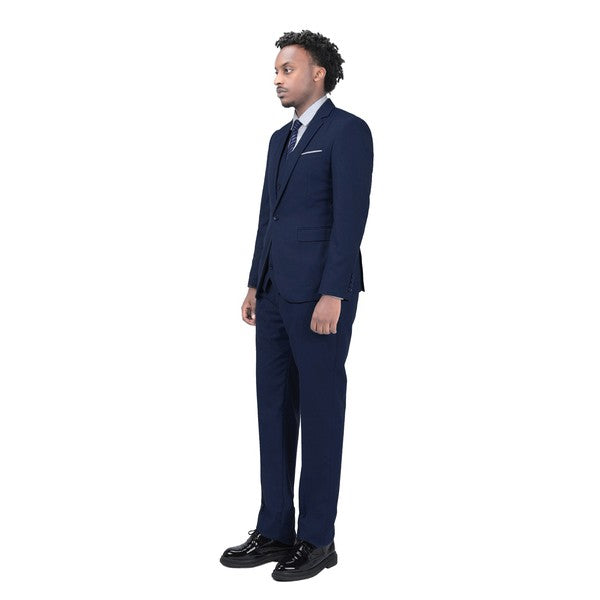 Men’s Slim Fit 2-Piece Solid Formal Blazer Suit 1-Button Double Vent | Zarnesh