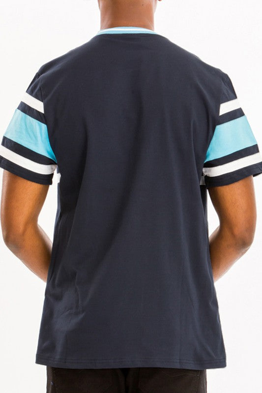 Men's 3-Stripes Cotton Tees Short Sleeve T-Shirt | Zarnesh