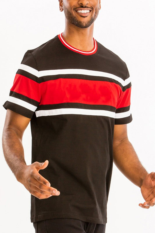 Men's 3-Stripes Cotton Tees Short Sleeve T-Shirt | Zarnesh