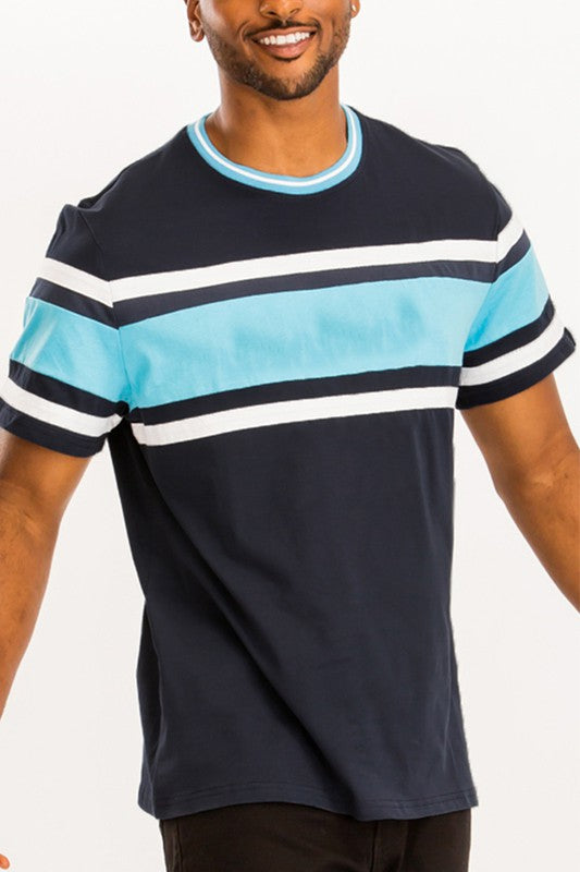 Men's 3-Stripes Cotton Tees Short Sleeve T-Shirt | Zarnesh