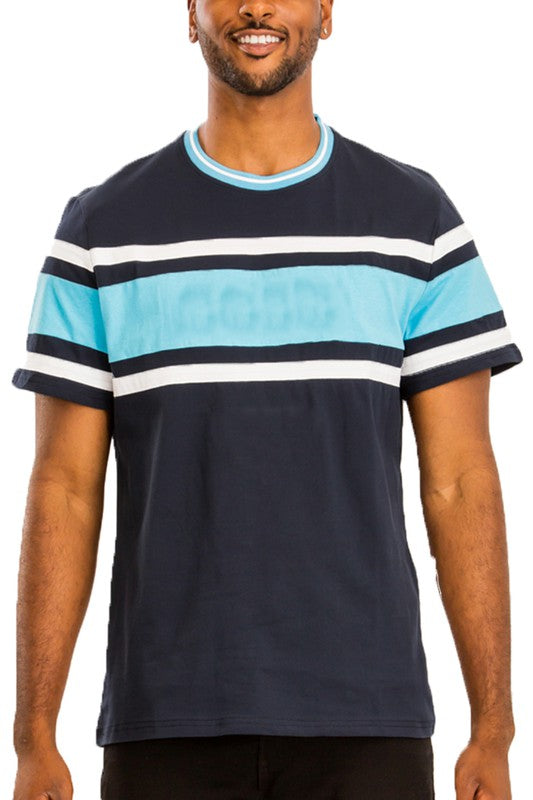 Men's 3-Stripes Cotton Tees Short Sleeve T-Shirt | Zarnesh