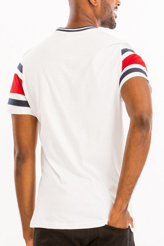 Men's 3-Stripes Cotton Tees Short Sleeve T-Shirt | Zarnesh
