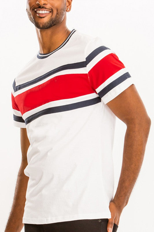 Men's 3-Stripes Cotton Tees Short Sleeve T-Shirt | Zarnesh