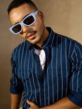Men's Adoni Striped Dual Pocket Cotton Shirt | Zarnesh