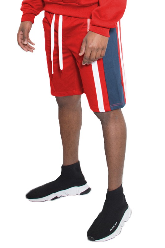 Men Weiv Color Block Stripe Sweat Shorts | Zarnesh