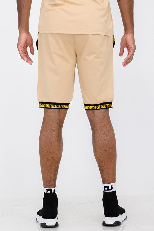 Men Lion Head Black and Gold Detail Shorts | Zarnesh