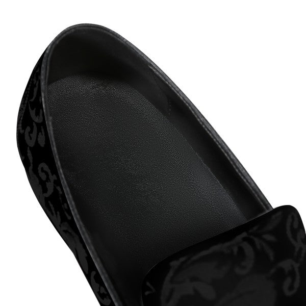 Men’s Velvet Floral Loafer Slip-on Dress Shoes | Zarnesh