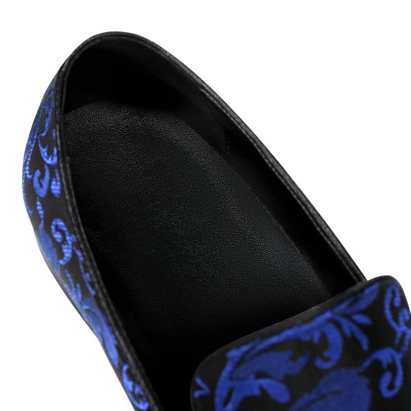 Men’s Velvet Floral Loafer Slip-on Dress Shoes | Zarnesh