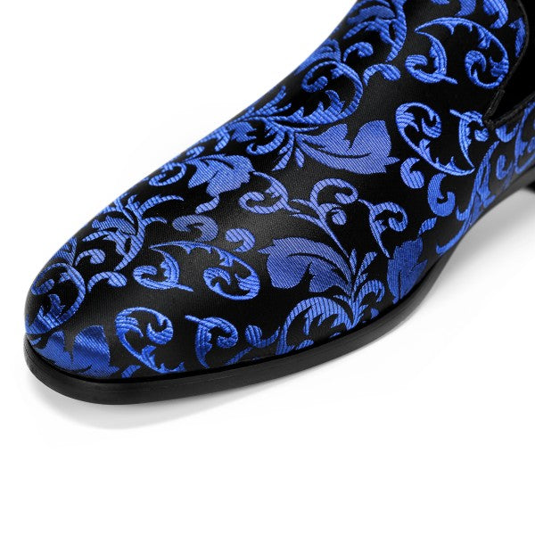 Men’s Velvet Floral Loafer Slip-on Dress Shoes | Zarnesh