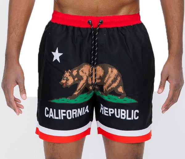 Men's California Republic Bear Swim Trunks Swim Shorts | Zarnesh