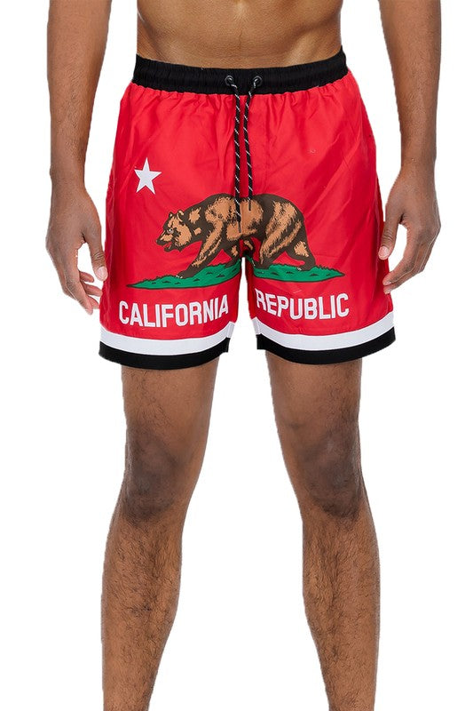 Men's California Republic Bear Swim Trunks Swim Shorts | Zarnesh