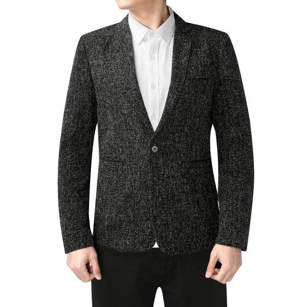 Men’s Casual Slim Fit One Button Heathered Blazer Jacket | Zarnesh