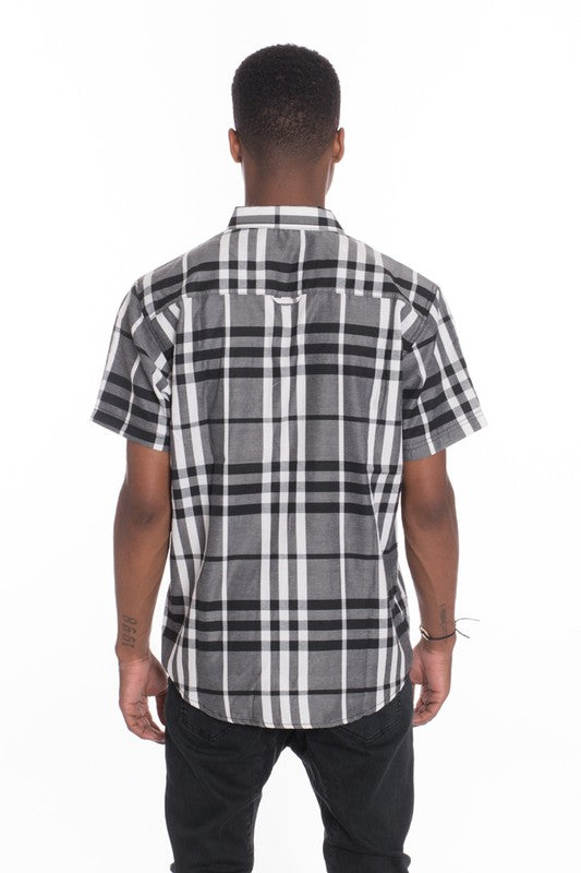 Men's Casual Short Sleeve Button Down Plaid Shirts | Zarnesh