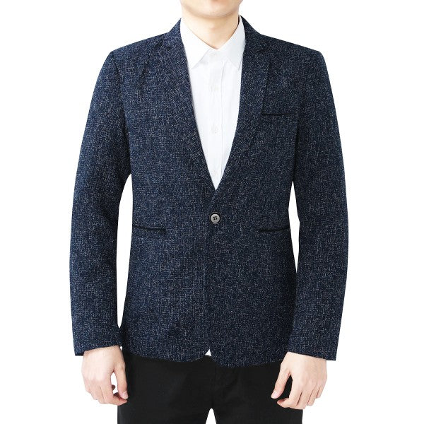 Men’s Casual Slim Fit One Button Heathered Blazer Jacket | Zarnesh