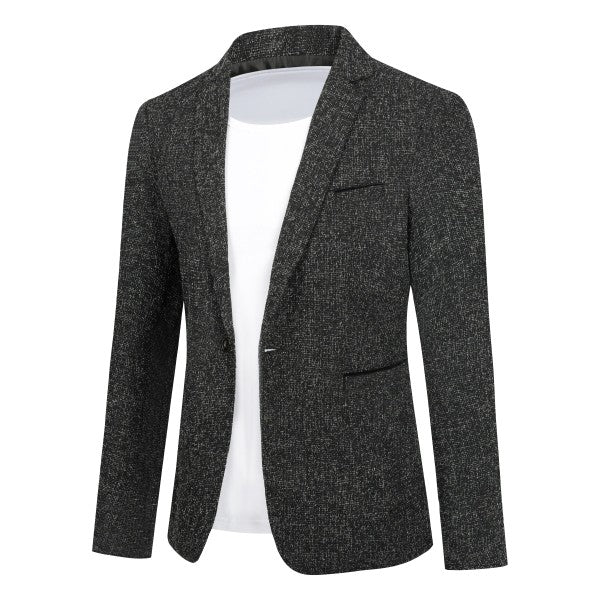 Men’s Casual Slim Fit One Button Heathered Blazer Jacket | Zarnesh